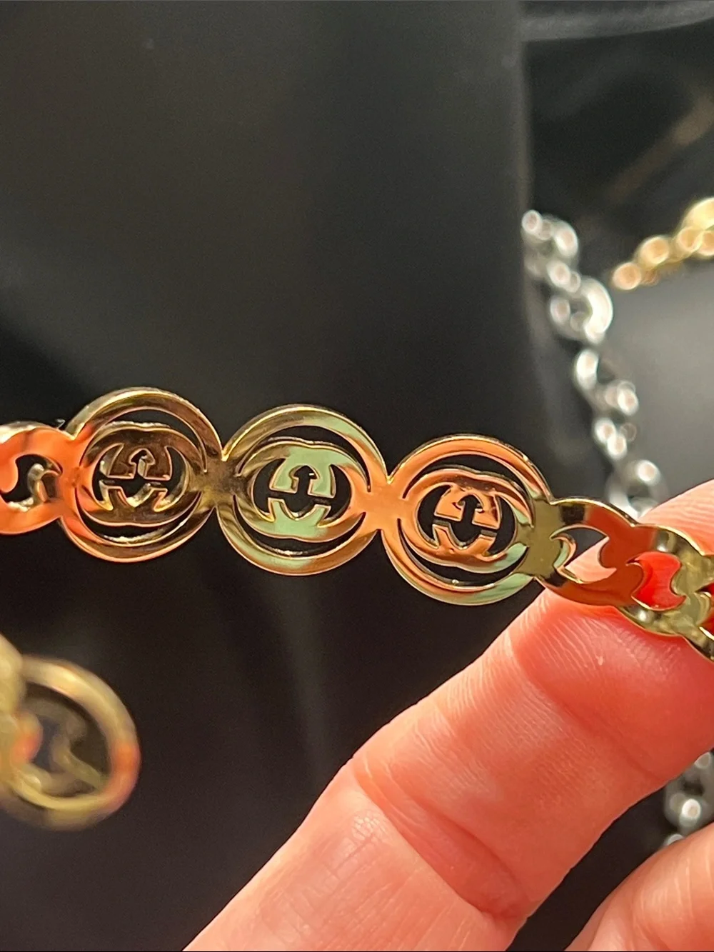 Up Cycled Gold Emblem Link Bracelet
